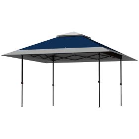 13' x 13' Pop Up Canopy Tent, UV50+ Tents for Parties, Height Adjustable, with Wheeled Carry Bag and 4 Sand Bags, Navy